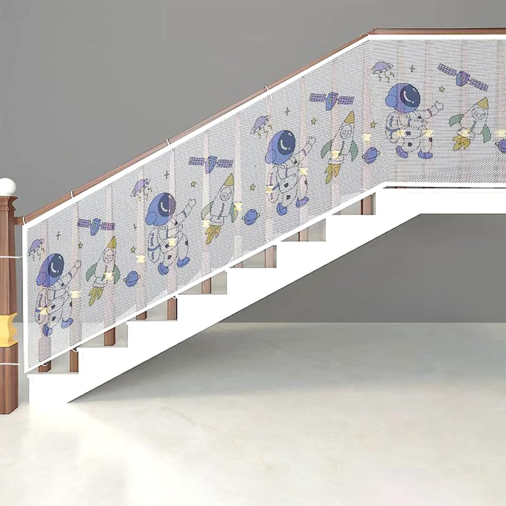 SNOWIE SOFT Baby Safety Net for Stairs and Balcony 19.7ft x 2.59ft with Dense Mesh | 75 Zip Ties