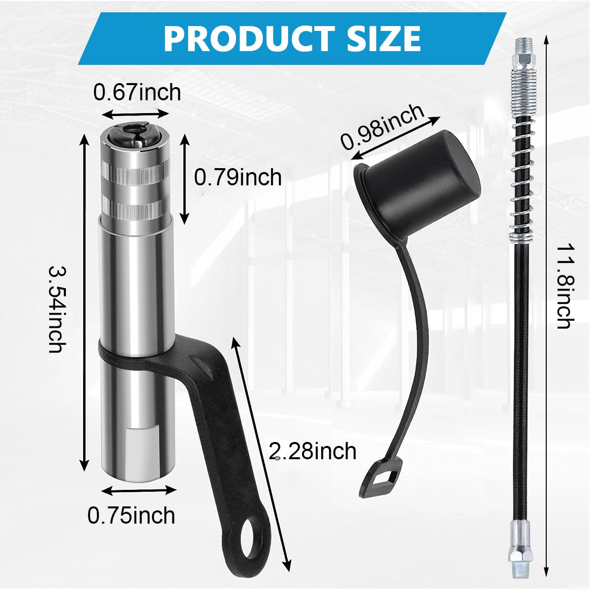 STHIRA Grease Gun Coupler for Machinery Maintenance featuring 10000 PSI Locking Jaws | 1/8 NPT Steel Quick Release Design