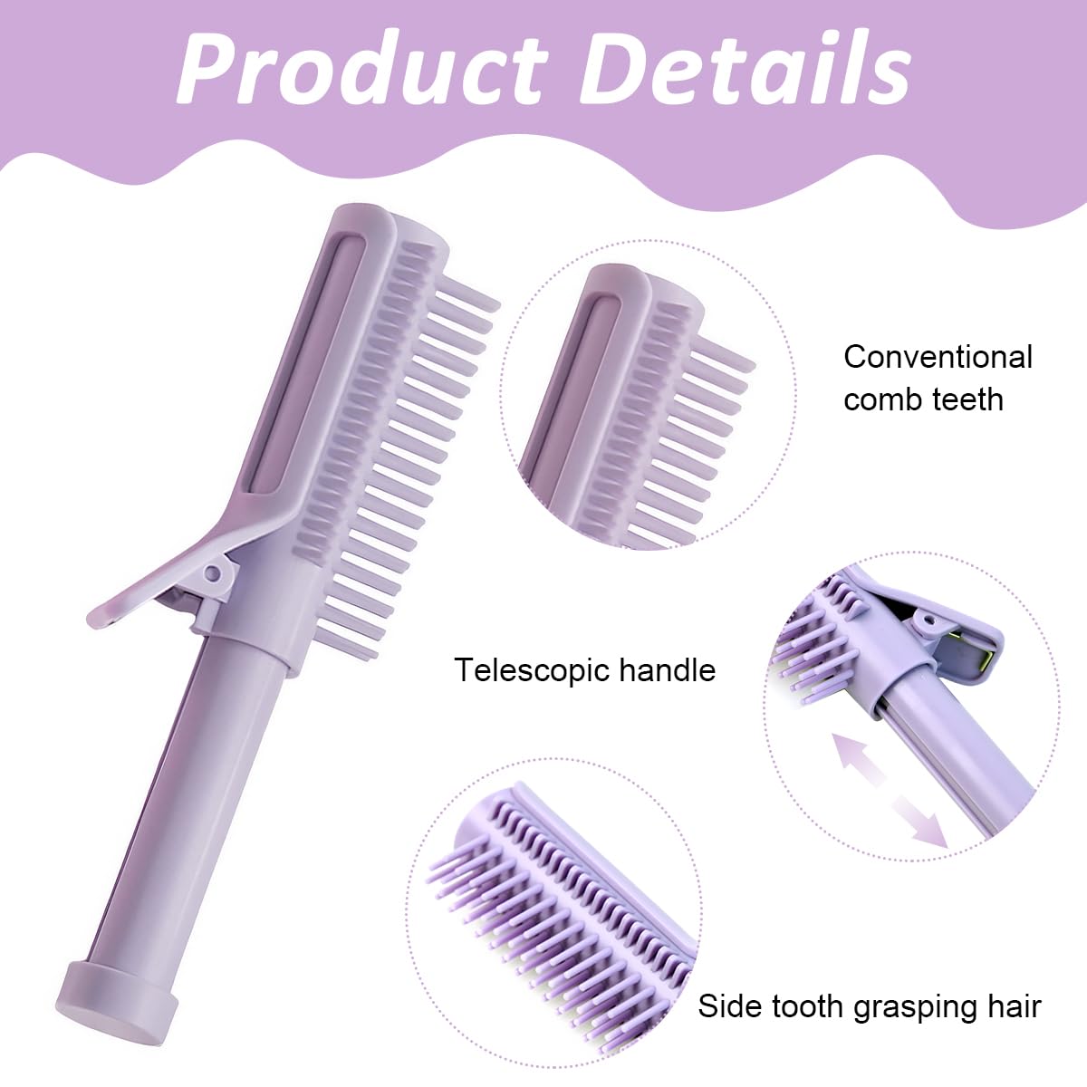 MAYCREATE® Hair Styling Brush Hair Volumizing Clip Brush Retractable Round Brush Fluffy Hair Root Portable Hair Brush Comb Hair Root Volumizing Hair Brush