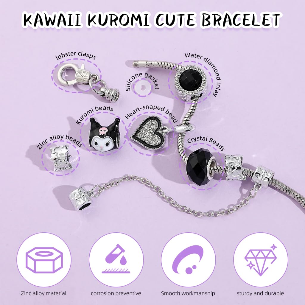 PATPAT Bracelet for Women featuring Kuromi Sanrio Design with Adjustable Chain | Cute Gift for Girls