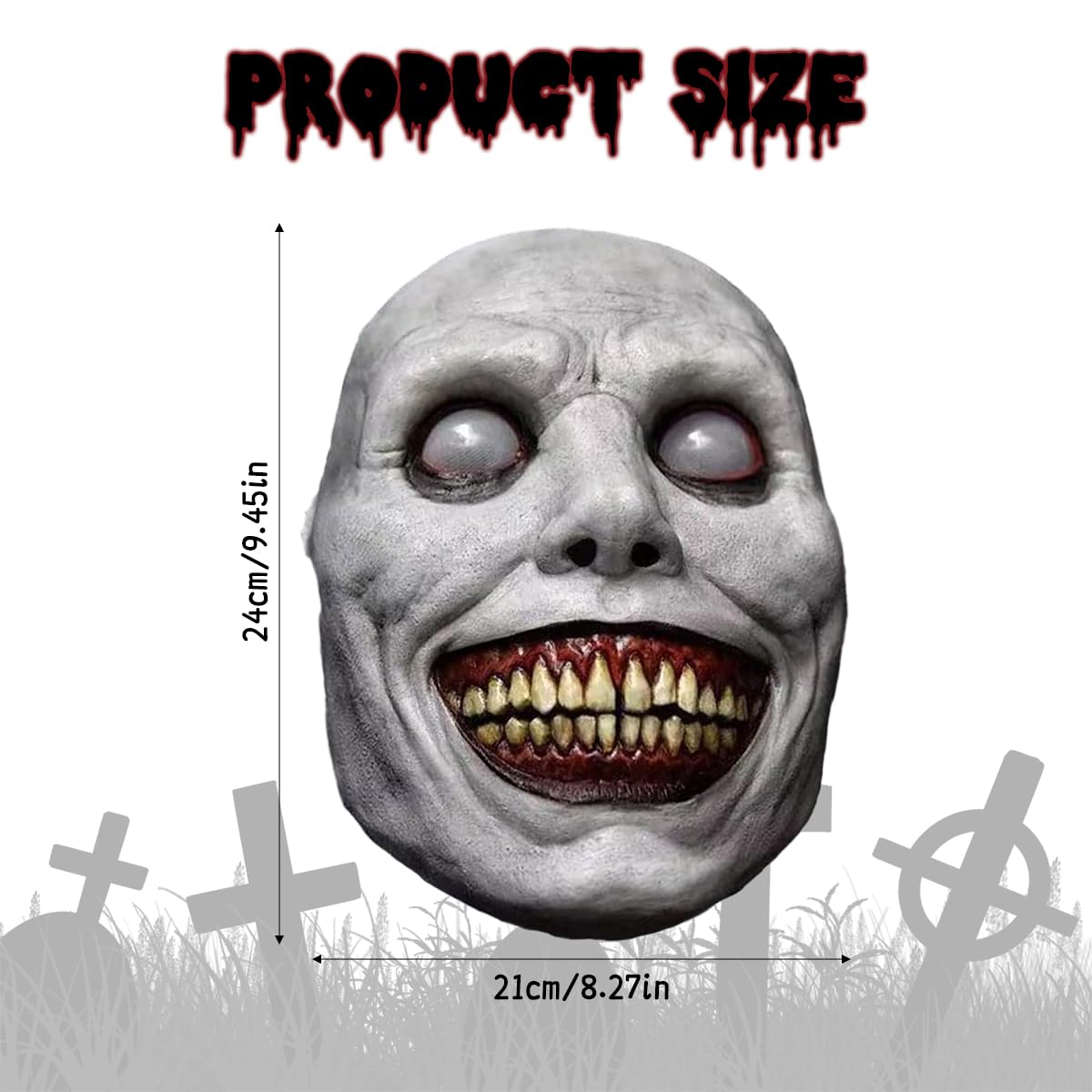 Fancyku Scary Halloween Mask for Adults with 3D Sculpted Latex and Elastic Fit | Creepy Horror Design