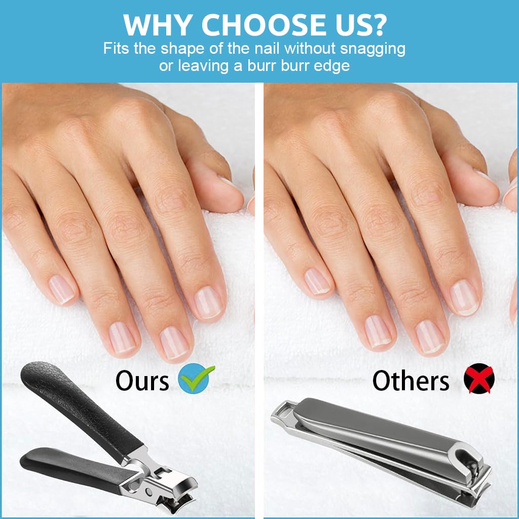 MAYCREATE Toenail Clipper for Thick Nails with 13mm Wide Jaw and 8cm Ergonomic PP Handle