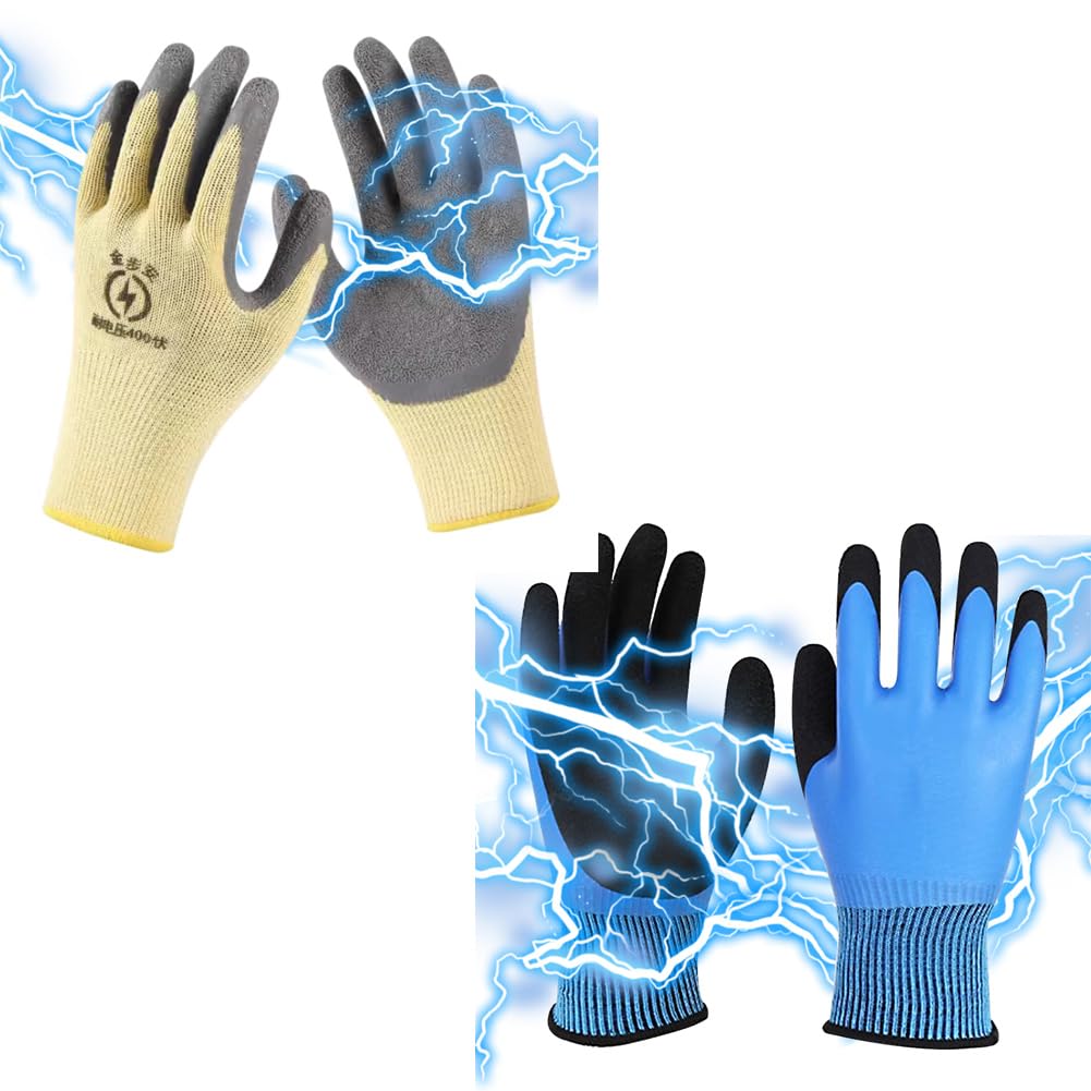 Serplex Electrical Insulated Gloves for Electricians with Full Palm Rubber Grip 400V | Ergonomic Safe Work Protection