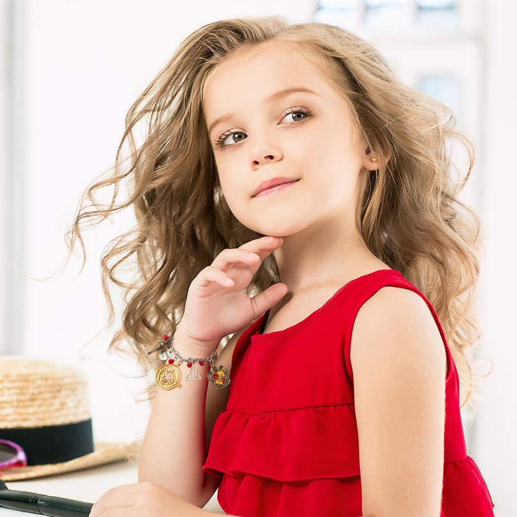 SANNIDHI Harry Potter Bracelet for Girls with Wizardry Charms and Adjustable Chain | 2PCS Gift Jewellery