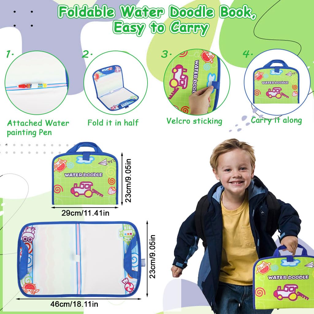 PATPAT Magic Water Doodle Book 50×25cm with Foldable Travel Design for Kids 2–5 Years