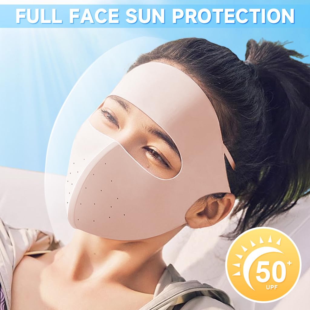 PALAY Full Face Mask for Sun Protection with UPF 50+ 3D Forehead Design and Ice Silk | Women