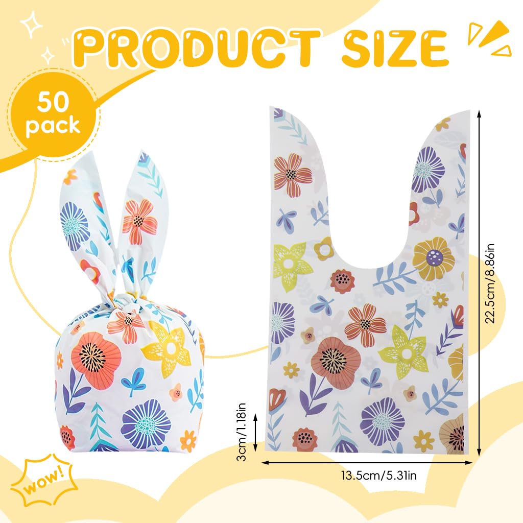 ZIBUYU Gift Bags for Christmas and Birthday Wrapping with Tie Up Closures 50pcs 14x23cm EVA