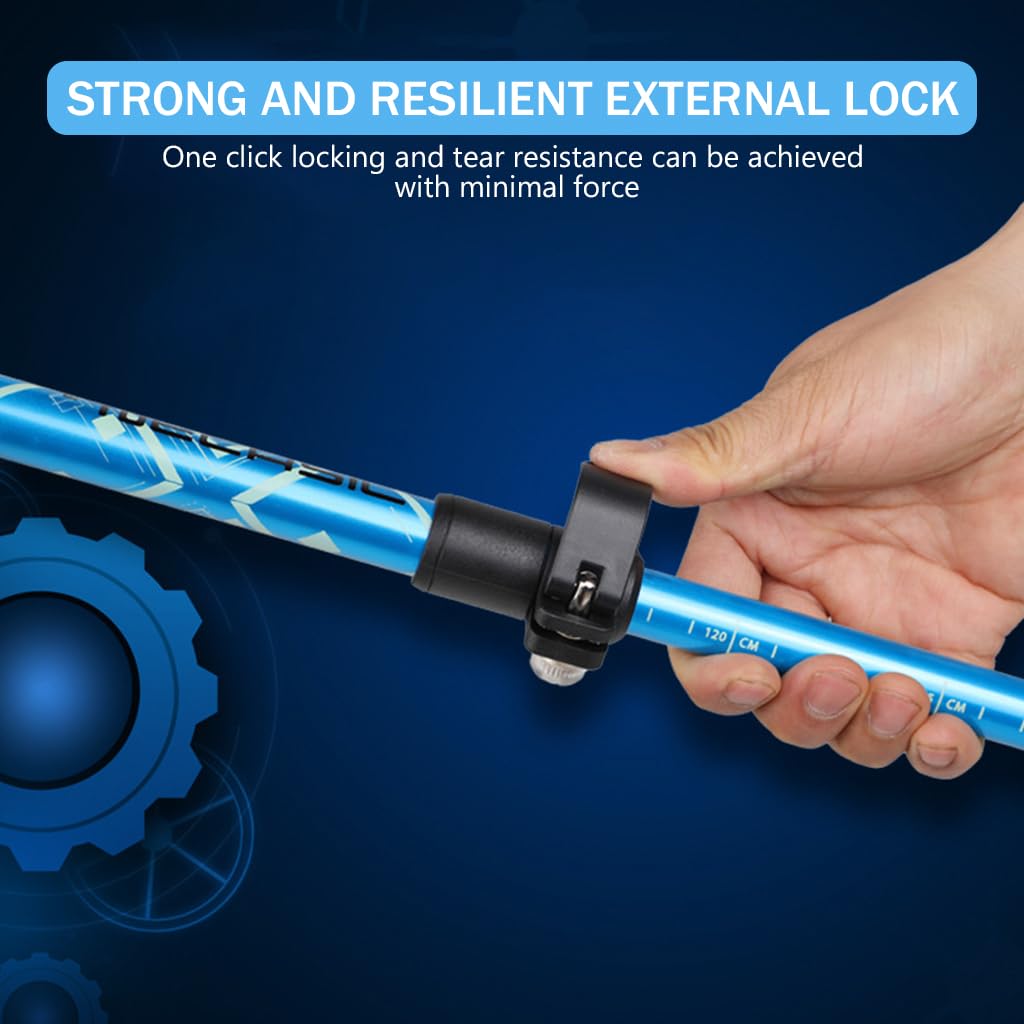 Proberos Trekking Poles for Hiking with Quick Lock System and Ergonomic Grip | 49 in Adjustable Aluminum Walking Sticks