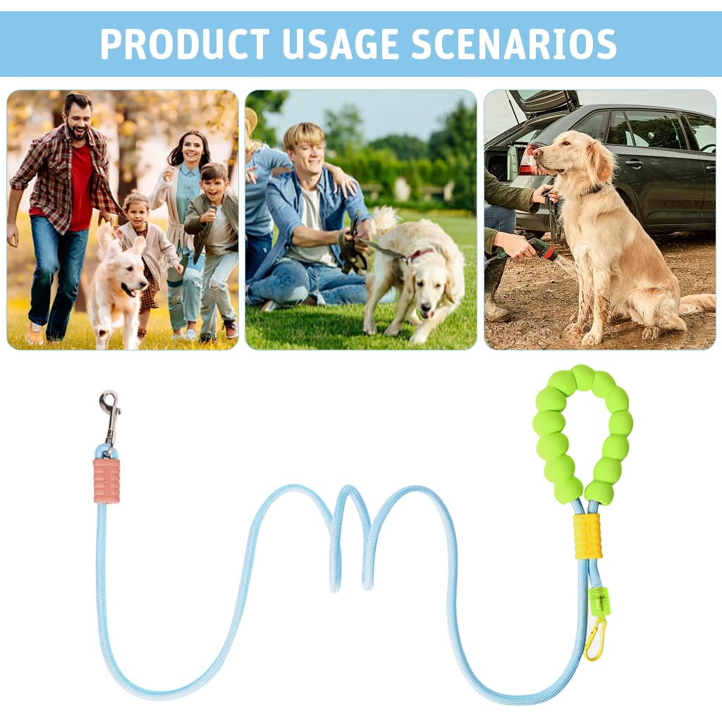 Qpets Dog Leash for Training and Walking with 360° Alloy Buckle & Soft Padded Grip | 6ft Nylon Green