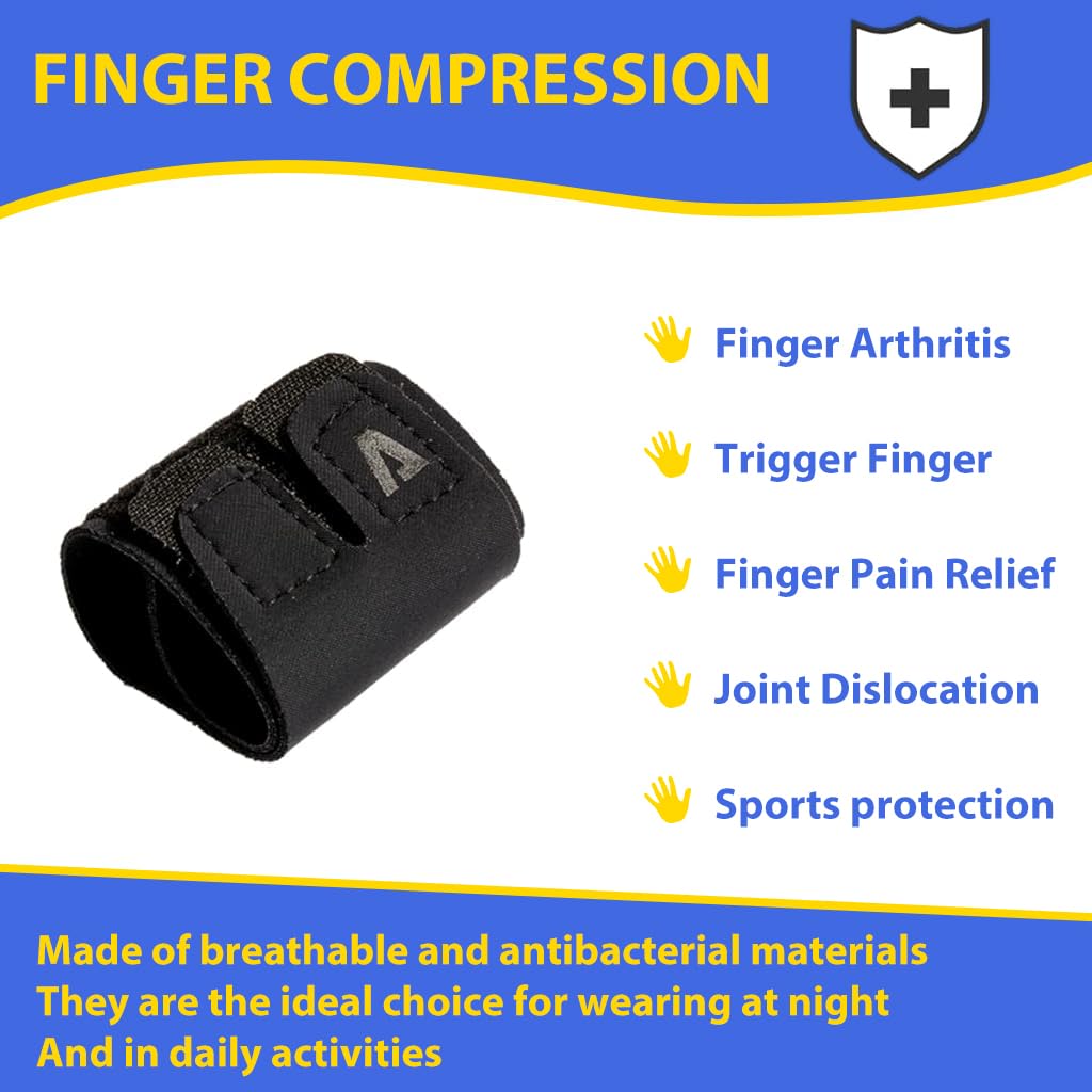 Proberos® Compression Band for Finger Dual Finger Finger Compression Sleeve Support Band Finger Guards Compression Band Brace Wraps for Basketball Player Volleyball Player, Athletes, Size M