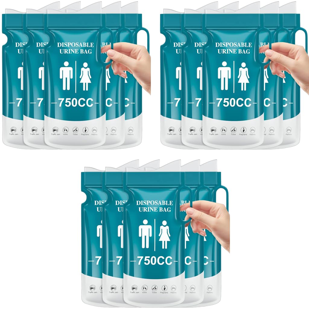 Proberos Disposable Urine Bags for Outdoor and Emergency Use with Handle 15pcs 750cc PE