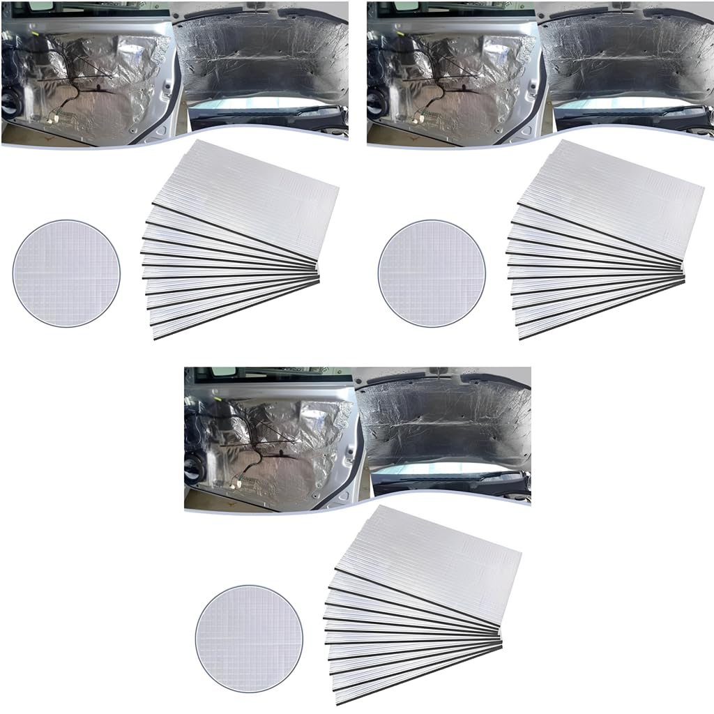 STHIRA Noise Dampening Mats for Cars with 5mm Foil Foam Layer | 30PCS Self-Adhesive Sheets 40x25cm