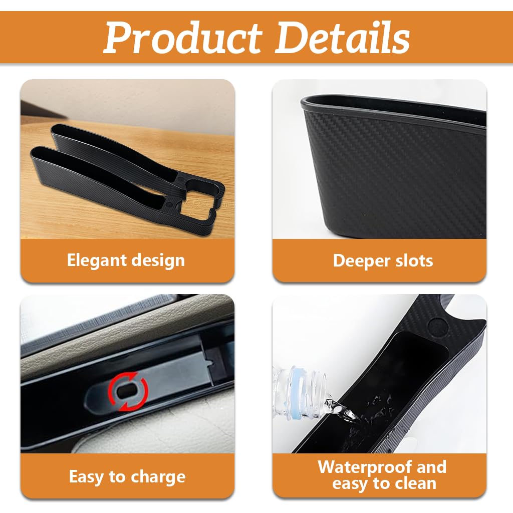 STHIRA Car Seat Gap Filler Organizer for Cars SUVs Trucks featuring Cable Hole & TPU Material 16.5 in | Easy Install and Prevents Item Loss