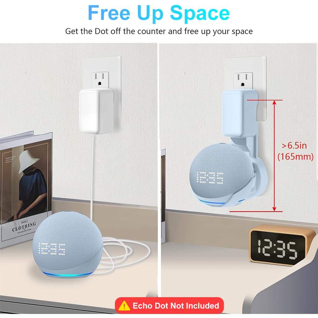 ZORBES Wall Mount for Alexa Echo Dot 4th and 5th Gen with Cable Management | 2 PCS Holder