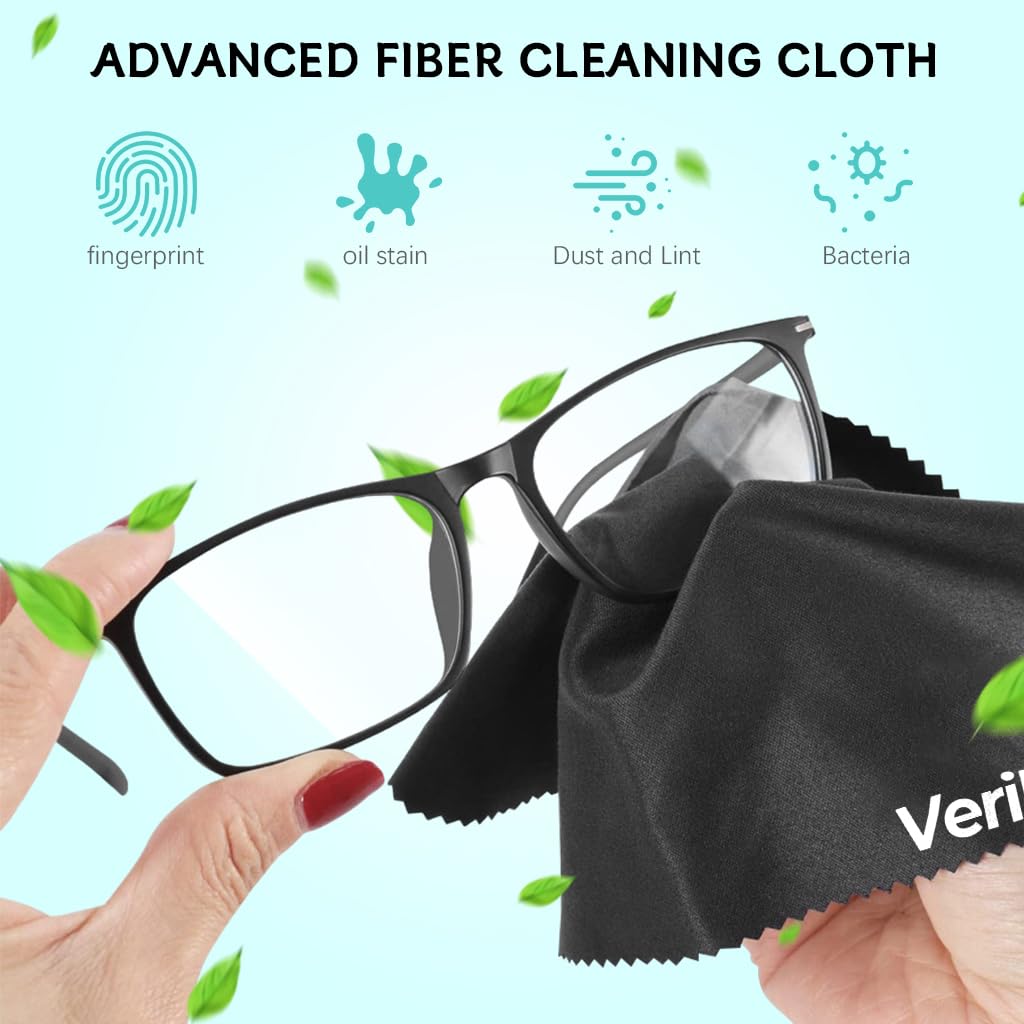 Verilux Microfiber Cleaning Cloths 12PCS 5.9 x 7 in for Glasses and Screens | Machine Washable