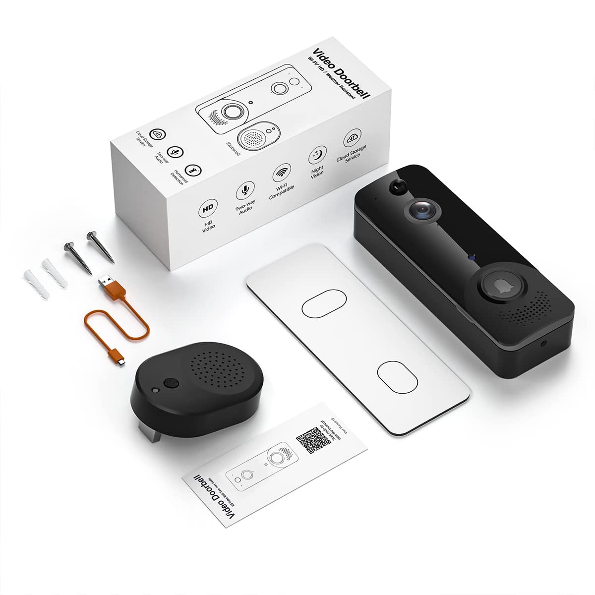 ZORBES Smart Video Door Bell for Home with 140° Motion Detection and 2-Way Audio | IP65 WiFi Security Camera