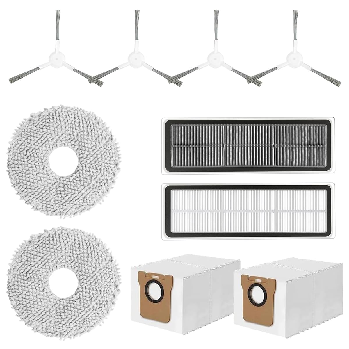 HASTHIP Drea-me Vacuum Cleaner Accessories for Drea-me L10s Ultra/L10 Ultra Robot Vacuum Cleaners Replacement Accessories with 4 Side Brushes, Activated Carbon Filtration Net, Mops, Dust Bags