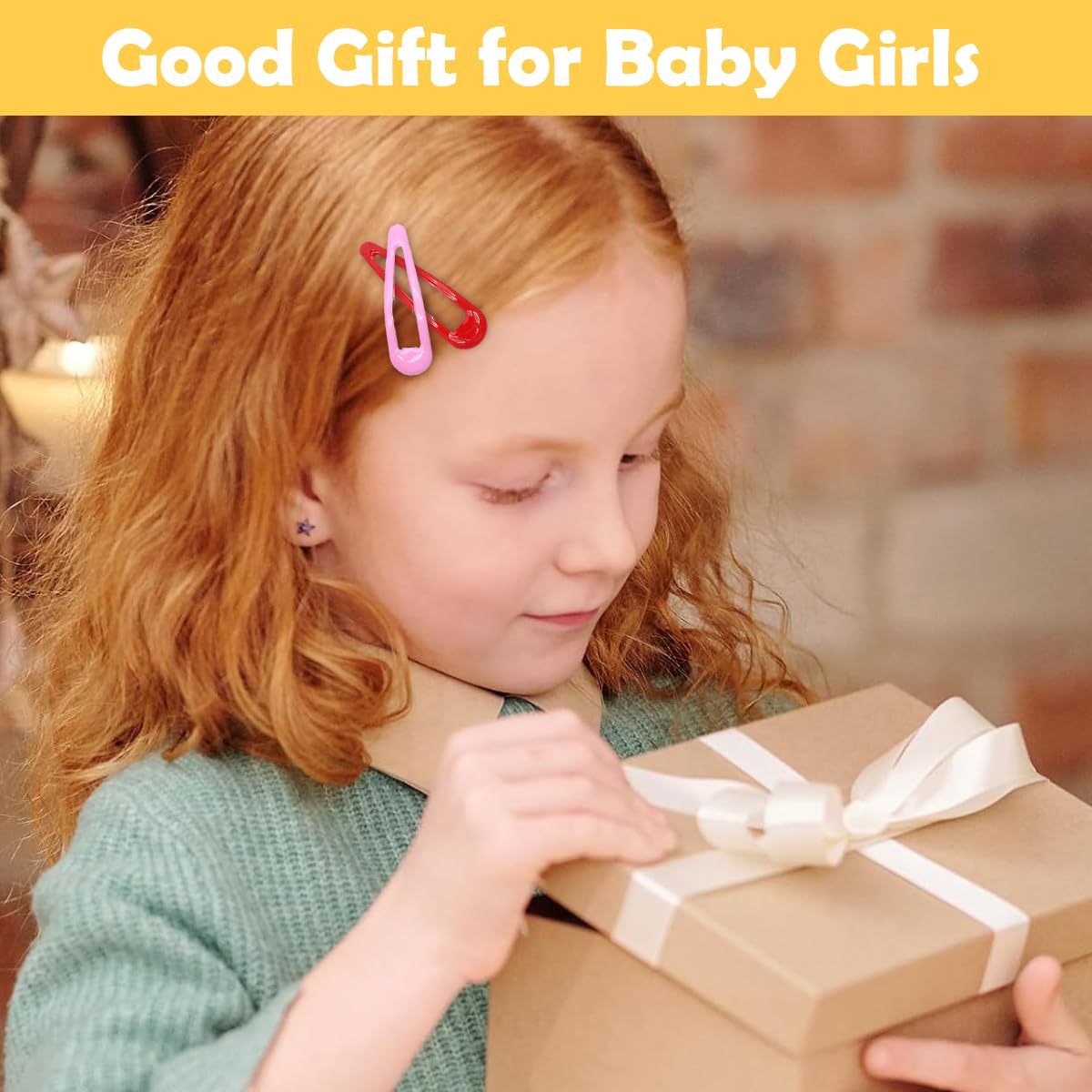 PATPAT Hair Clips Set for Daily Styling with 40 Alloy Tic Tac Pins and Mesh Bag | Girls Accessories