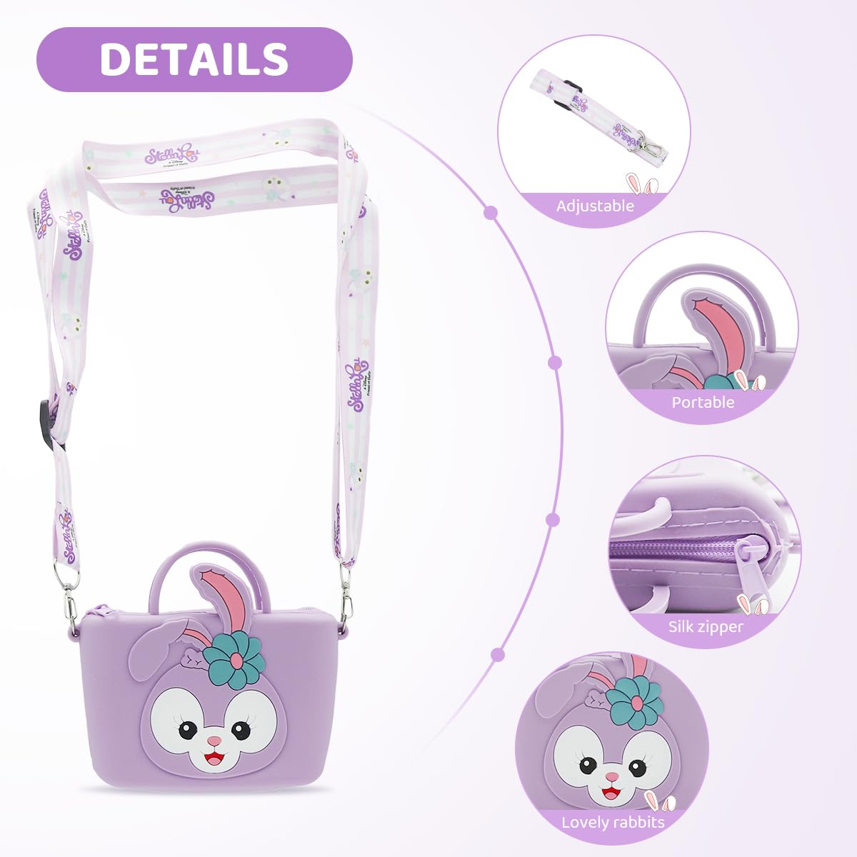 PALAY® Mini Stella-Lou Silicone Cute Sling Bag for Girls Kids, Kawaii Handbag for Kids Cute Crossbody Bags Coin Bag Christmas Gift