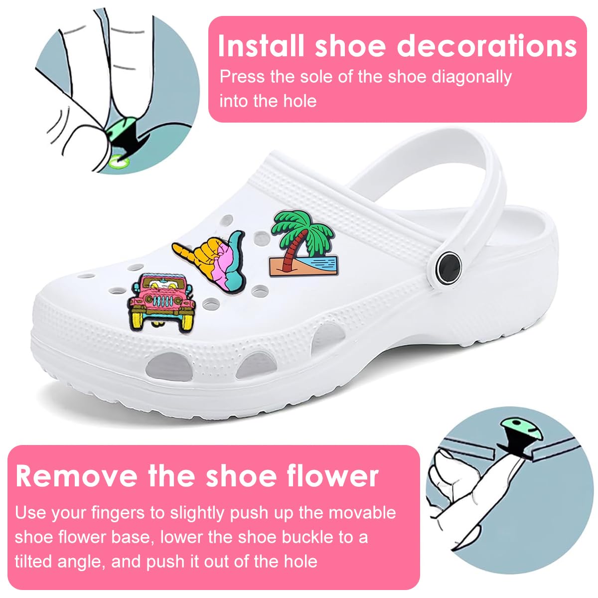 MAYCREATE Cartoon Clog Shoe Charms for Slippers featuring 35PCS PVC Set | Fun Gifts for Kids and Adults