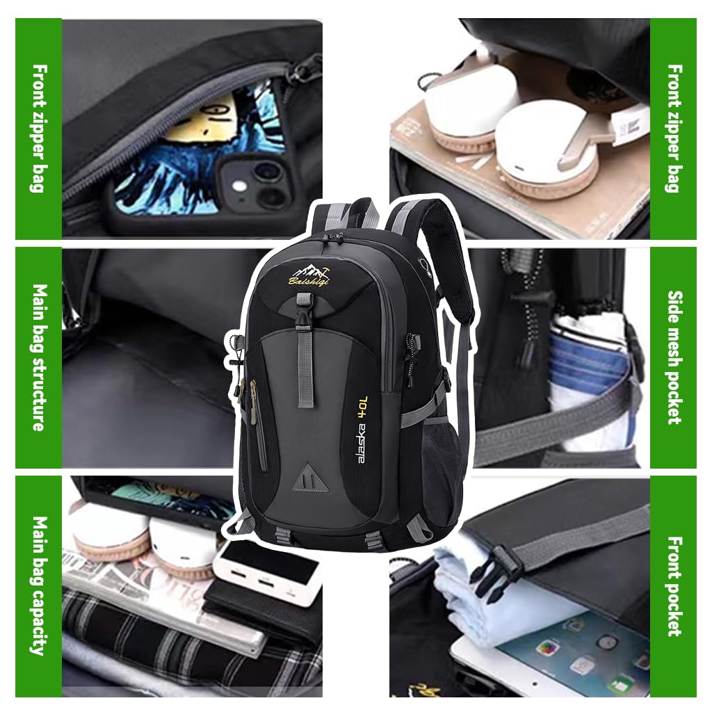 GUSTAVE Hiking Backpack for Trekking and Travel featuring 40L Capacity Waterproof Nylon | Padded Straps for Men