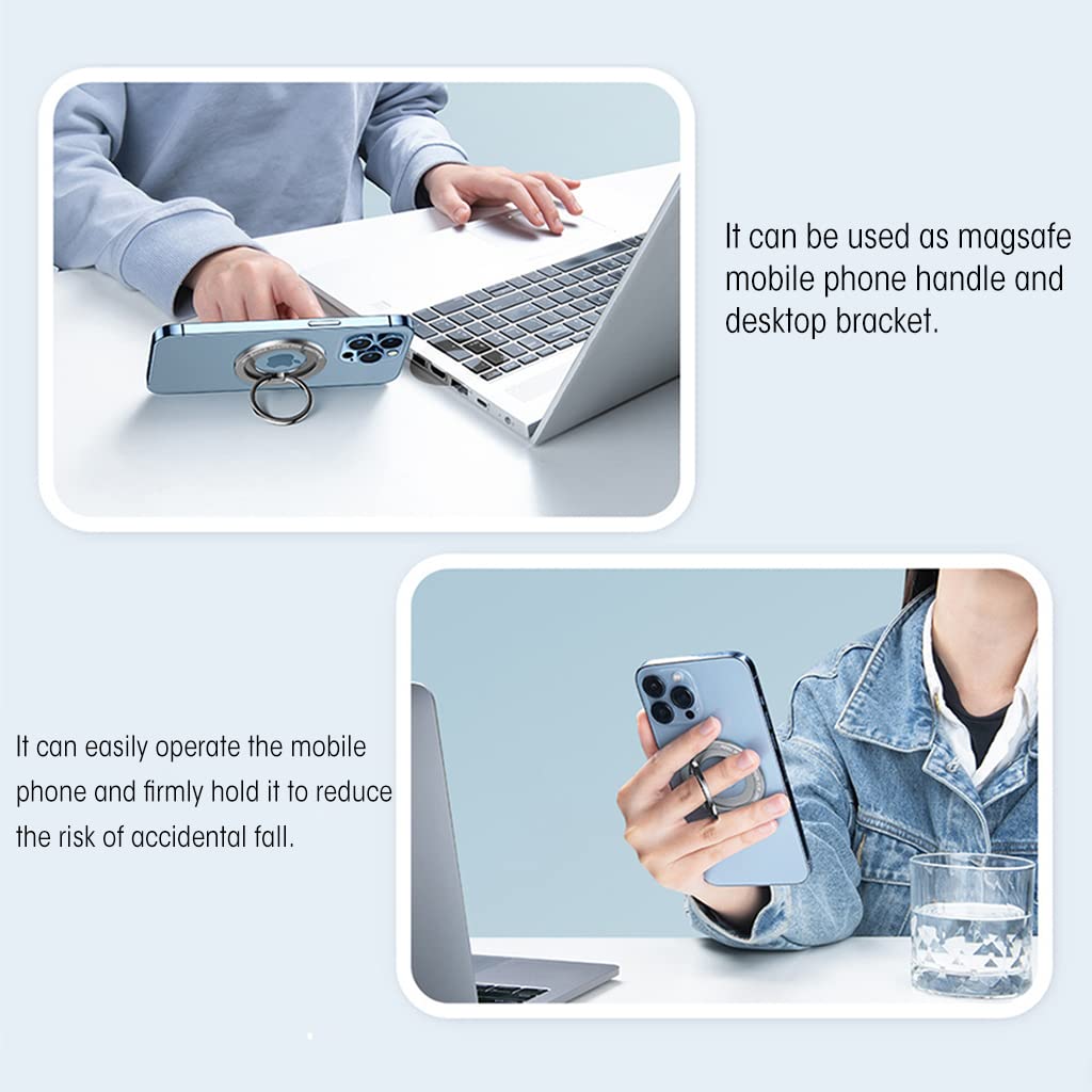 ZORBES Magnetic Phone Ring Holder for Magsafe with 2.2lbs Force featuring 360° Kickstand | Compatible with iPhone 17 16 15 14 13 Series