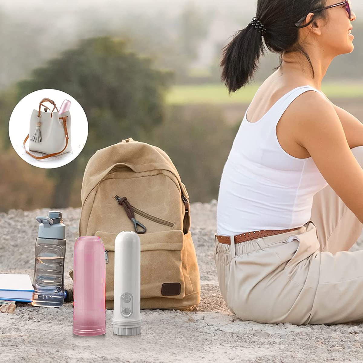 HANNEA Electric Travel Bidet for Toilet and Feminine Care with 180° Adjustable Nozzle | 2 AAA Battery Powered Portable Hygiene Sprayer