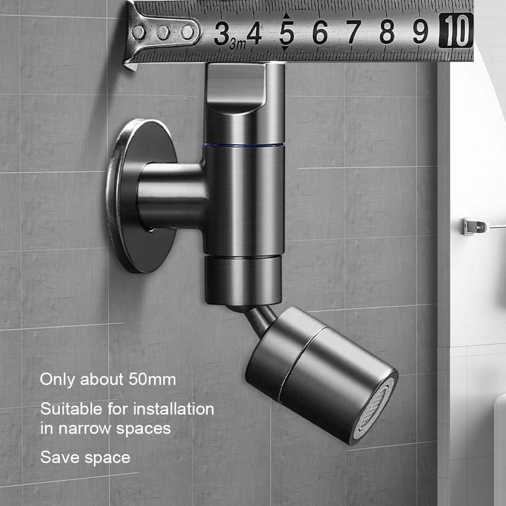 HASTHIP Laundry Faucet for Home with 360° Swivel Spout and Dual Spray Modes | Universal 1/2'' Wall Mount