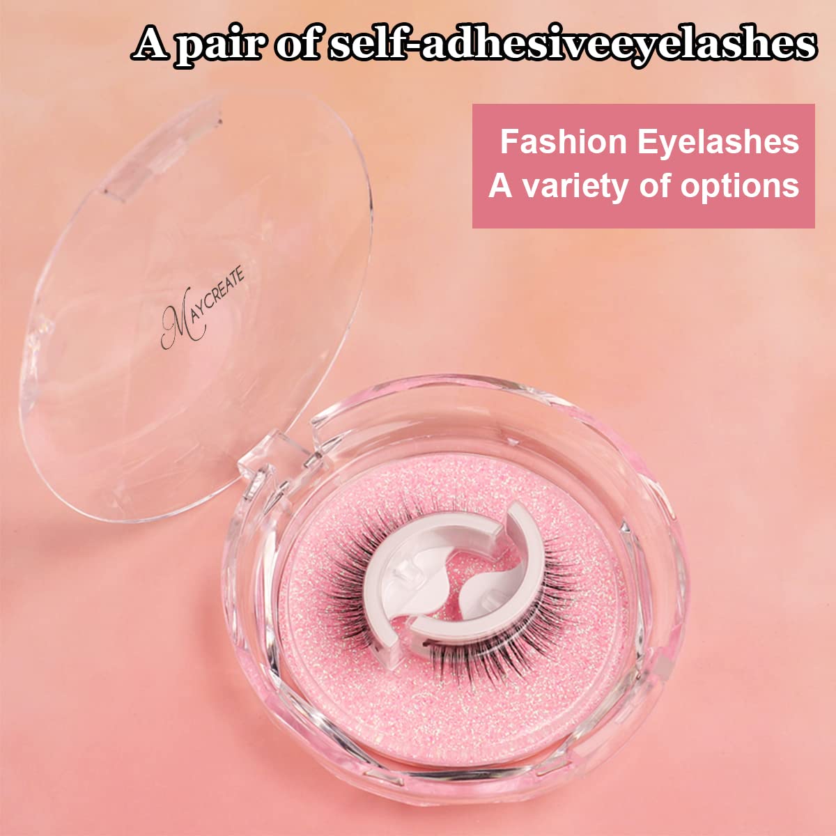 MAYCREATE False Eyelashes for Daily and Party Looks featuring Self Adhesive 10mm Soft Faux Lashes | Reusable Waterproof Eye Makeup for Women
