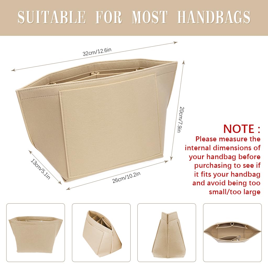 PALAY Makeup Organizer Pouch for Handbags with Multi Compartments and Zipper Pocket 26x20x13cm