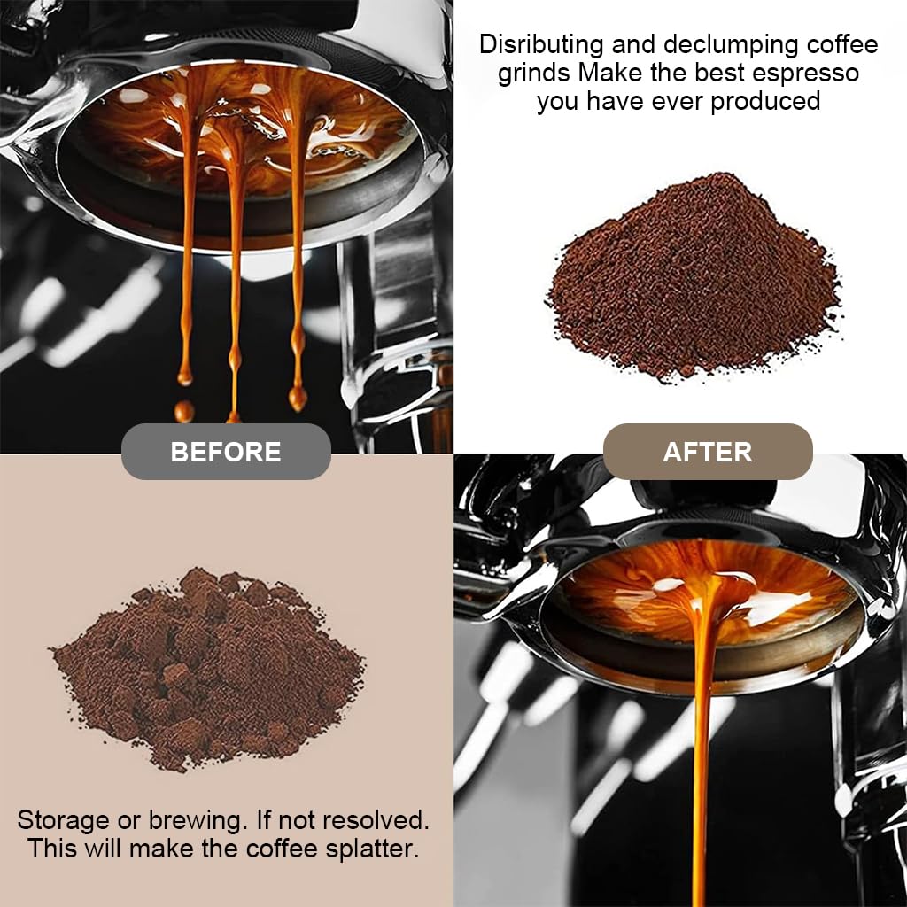 Supvox Espresso Tamper 51mm for Coffee Making with Hidden Needle Distributor and Ergonomic Handle