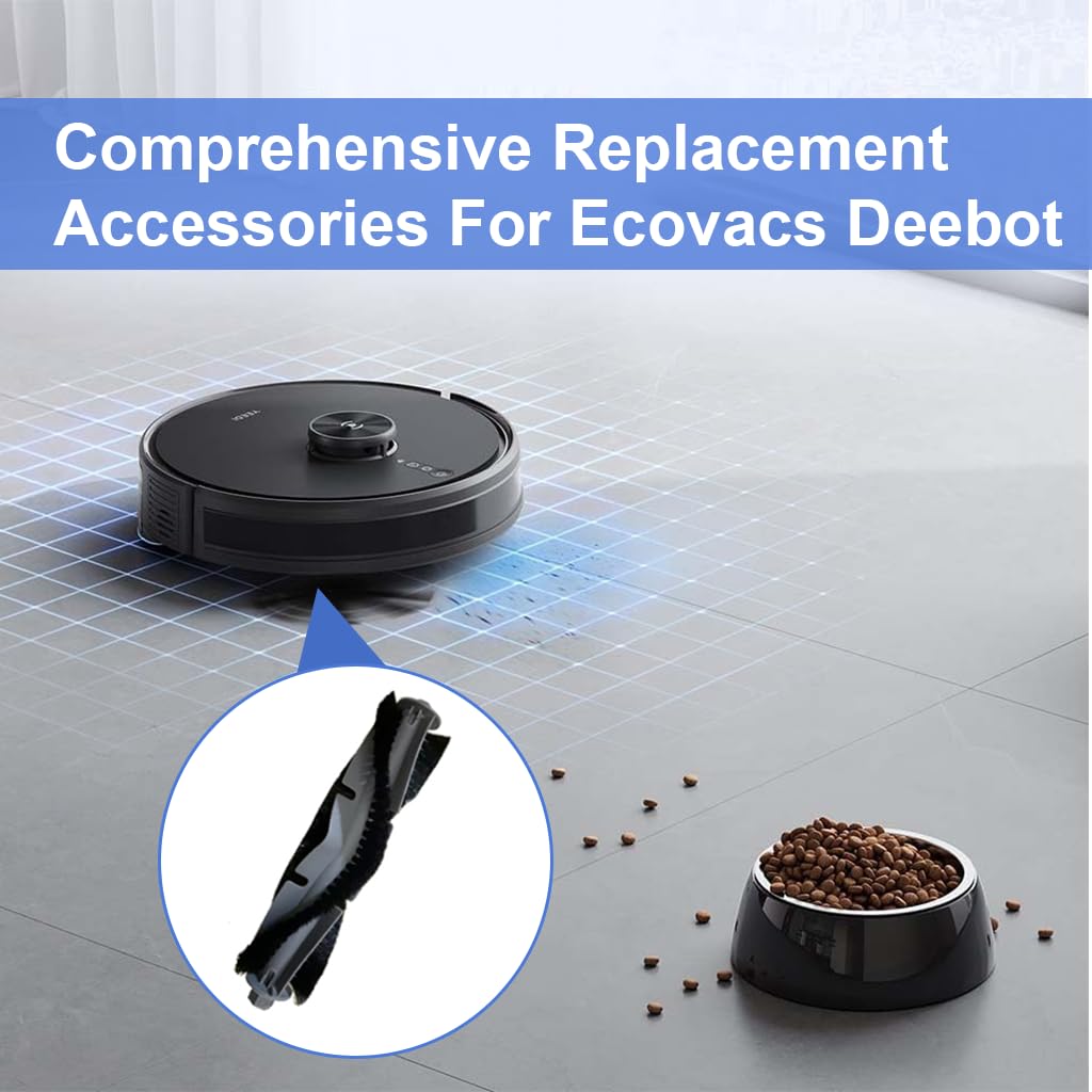 HASTHIP Main Brush for Ecovacs Deebot Y1 Y1 Pro featuring Dual Action Bristles & Rubber Fins | 1Pc Replacement Accessory