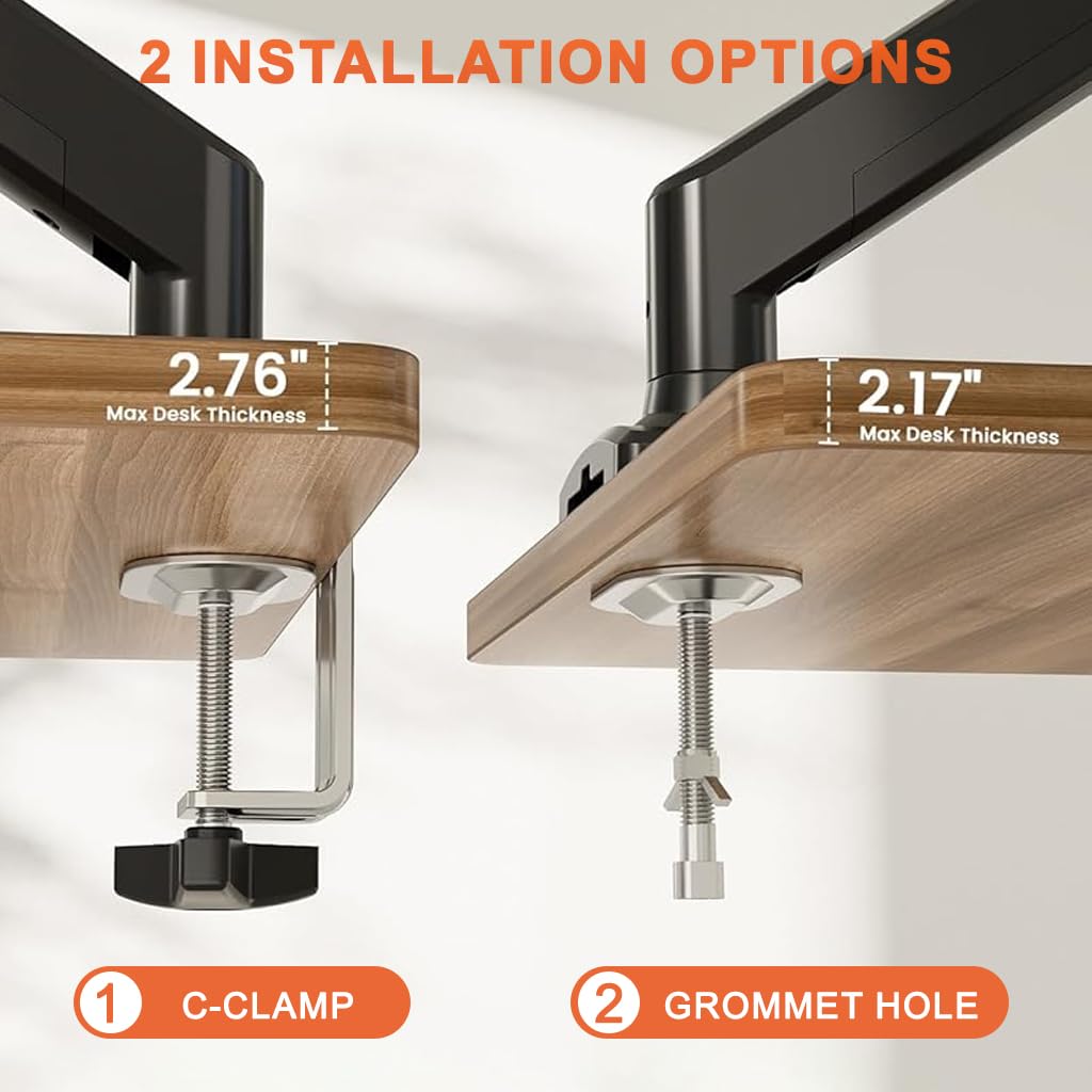 ZORBES Monitor Arm for 17–23 inch Screens with Screw Mount | Aluminum Alloy Adjustable Riser