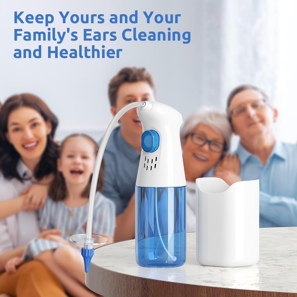 HANNEA Manual Ear Irrigator for Gentle Ear Wax Removal with 10 Nozzles and 250ml Cup | Safe for Adults and Kids