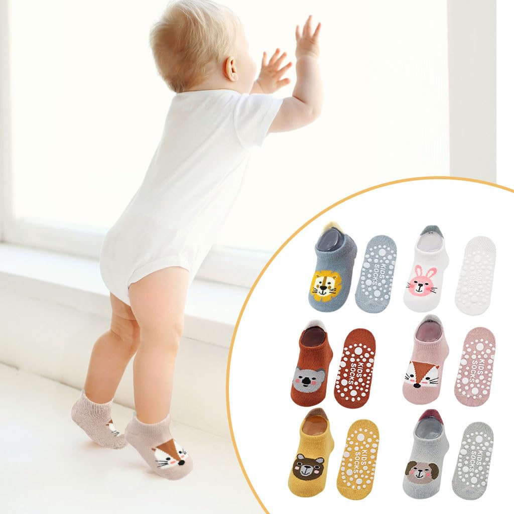 Zibuyu Baby Socks with Anti Skid Soles for Newborn to 3 Years featuring Soft Cotton & Cute Animal Patterns