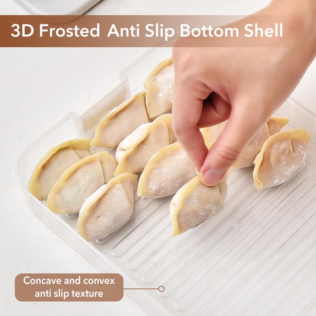 Supvox Food Storage Container for Cookies and Dumplings featuring 4 Layer Stackable Design | BPA Free Box with Lid and Handle