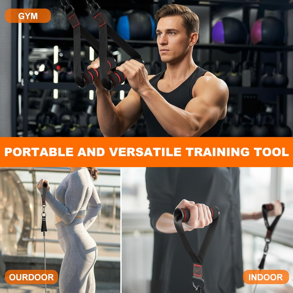 Proberos Pull Up Training Handles for Bodyweight Exercises with Ergonomic Foam Grip | Metal Carabiners Included for Full Body Strength Workouts