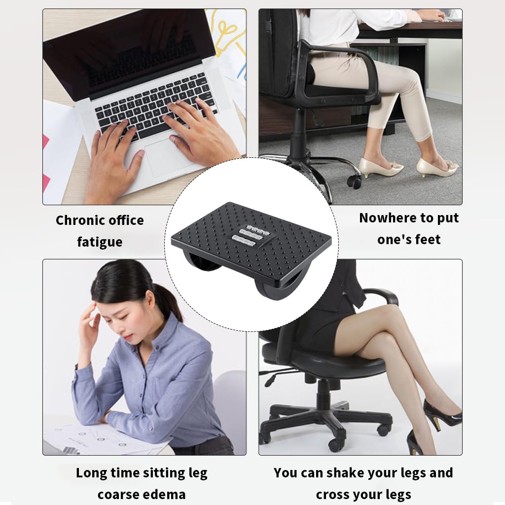 HASTHIP® Foot Rest Under Desk Multifunction Swingable Foot Rest for Office Chair Ergonomic Foot Stool with Massage Texture and Roller Relieve Stiffness, Numbness Promote Leg Circulation