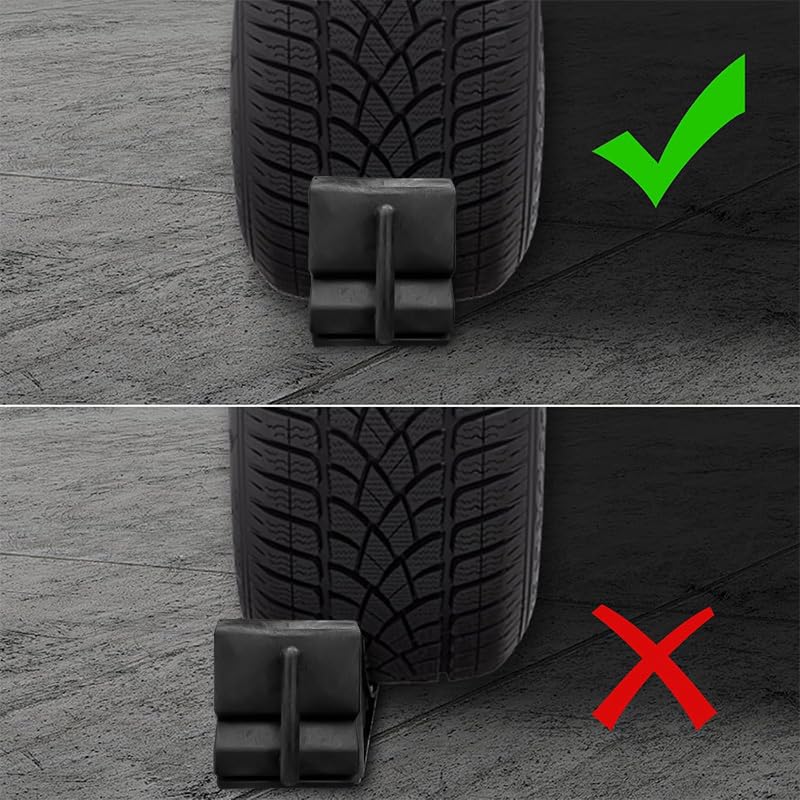 STHIRA Car Anti Slip Block for Vehicle Parking with Ridged Surface and Curved Fit | 2pcs Polypropylene Wheel Chocks