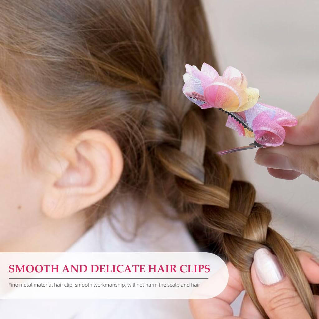 PATPAT Hair Clips Set for Girls with 6 Pieces at 2.2 in Featuring Butterfly and Flower Designs