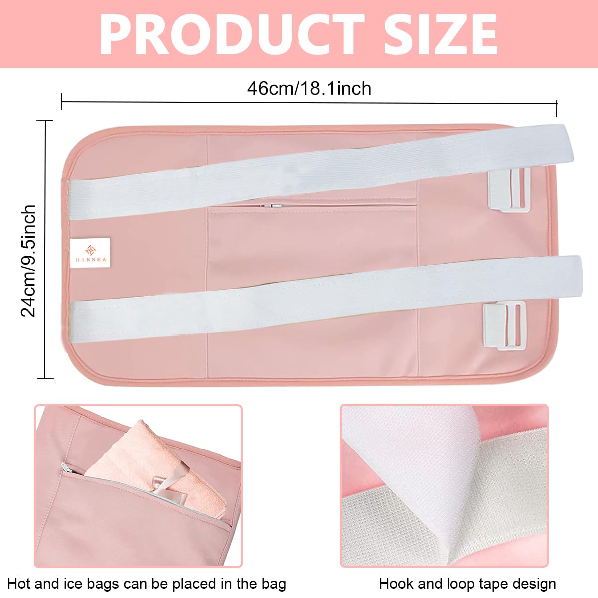 HANNEA Castor Oil Pack for Liver Detox with Zipper Pocket and Adjustable Strap | Reusable Flannel Wrap