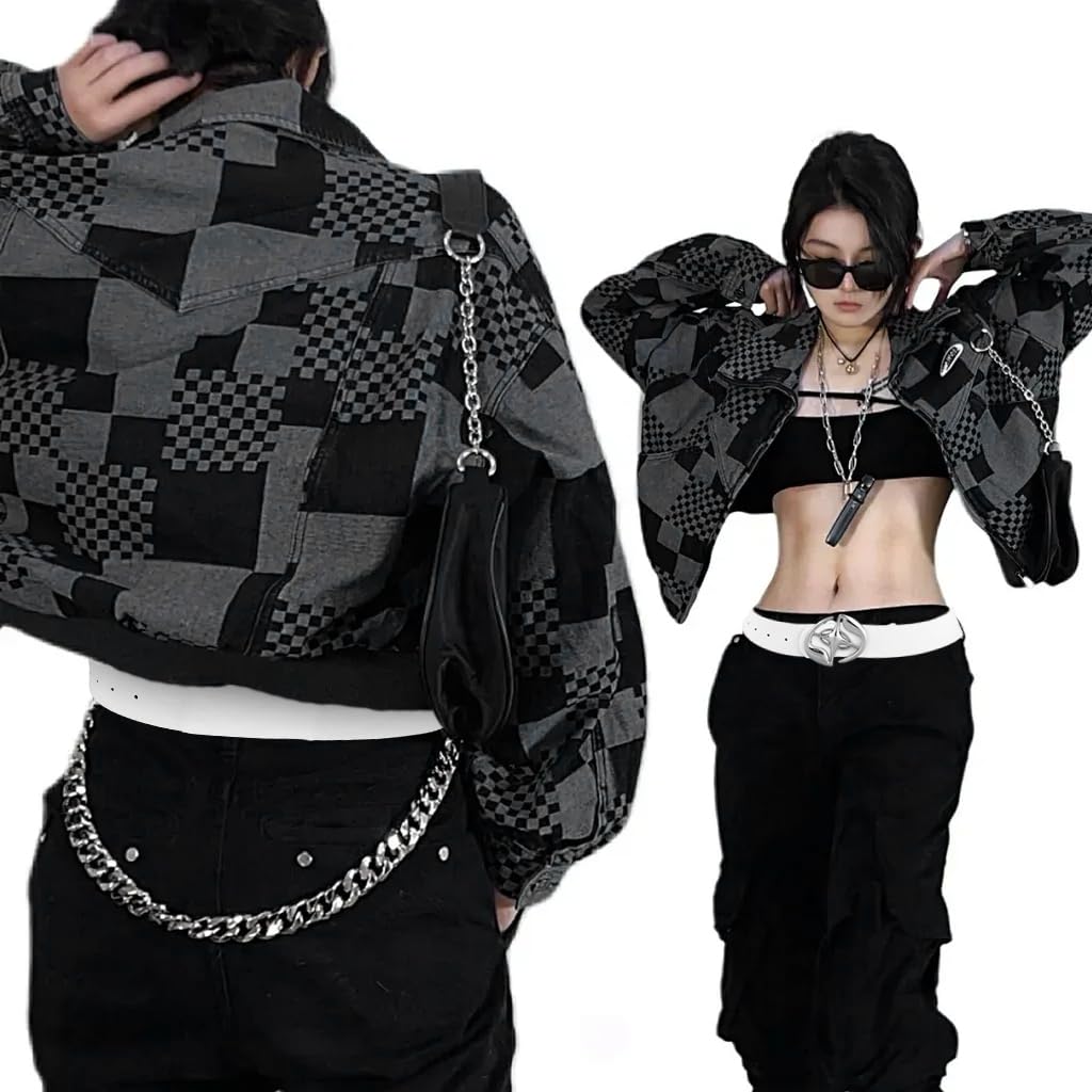 SANNIDHI Belt for Women featuring Adjustable 43.31 in Design with Metal Buckle | Black & White PU Leather Set