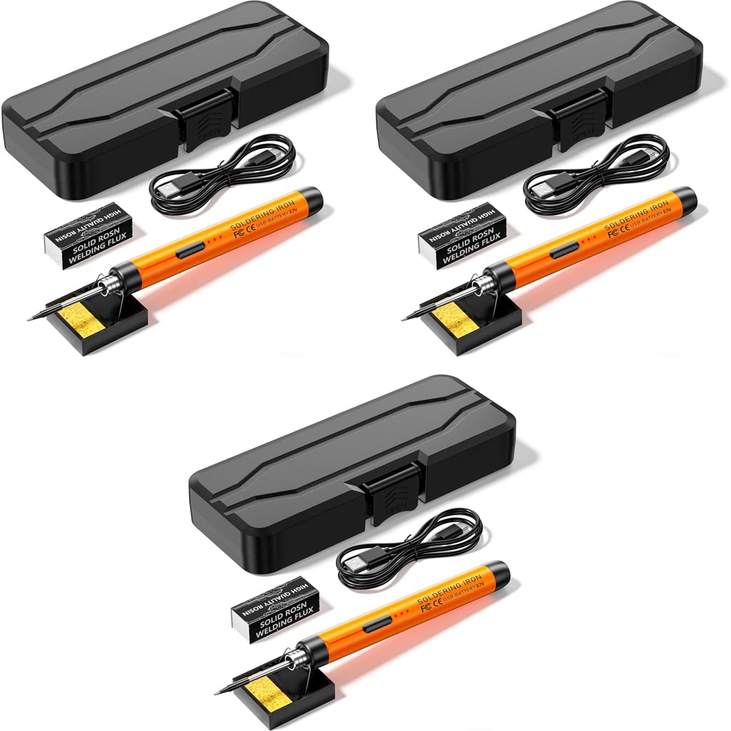 Serplex Cordless Electric Soldering Iron Pen Kit for Electronics and Home Repair Work 3PCS