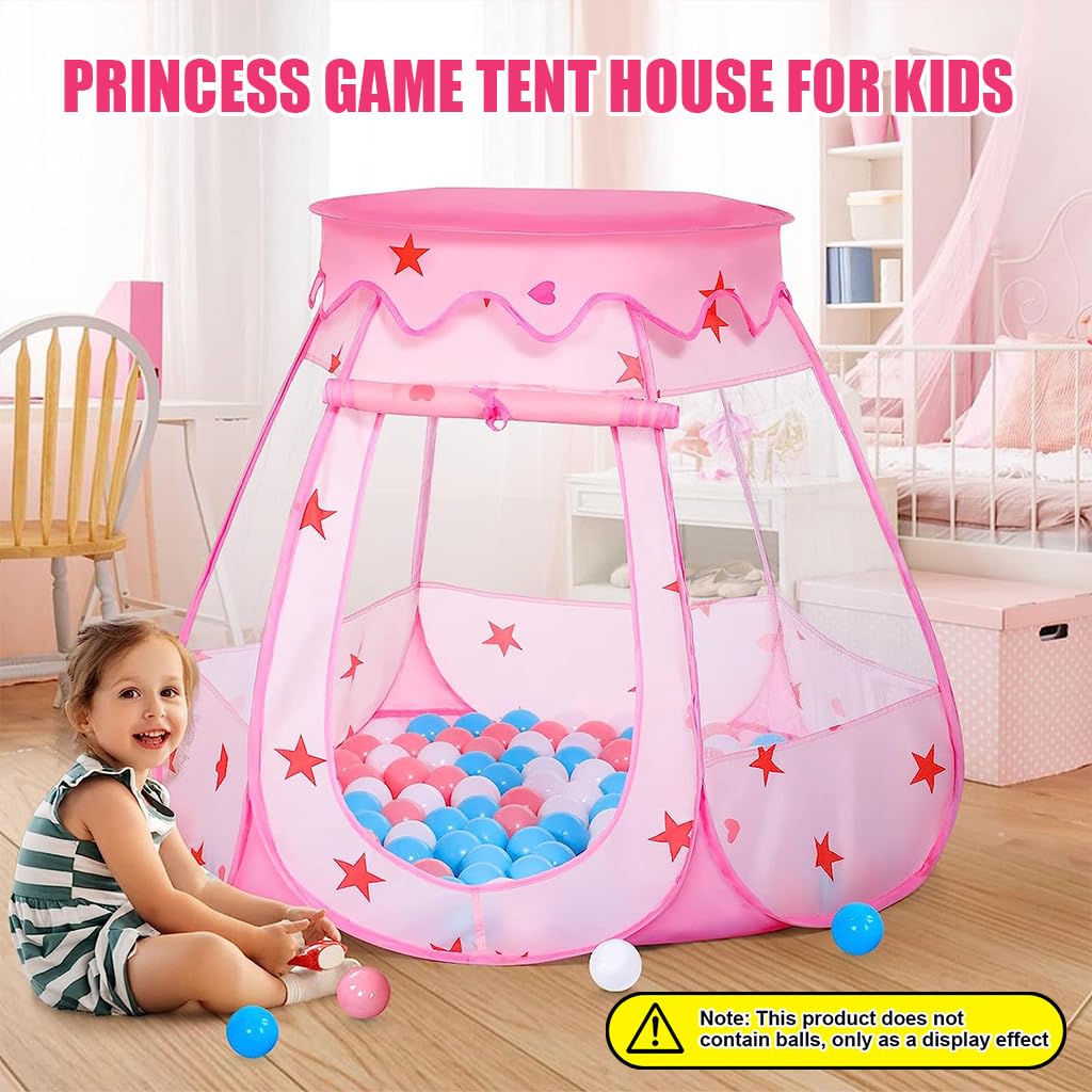 PATPAT Pop Out Game Tent for Kids with 115×95×66cm Space and Elastic Plastic Frame | Indoor Outdoor Princess Playhouse