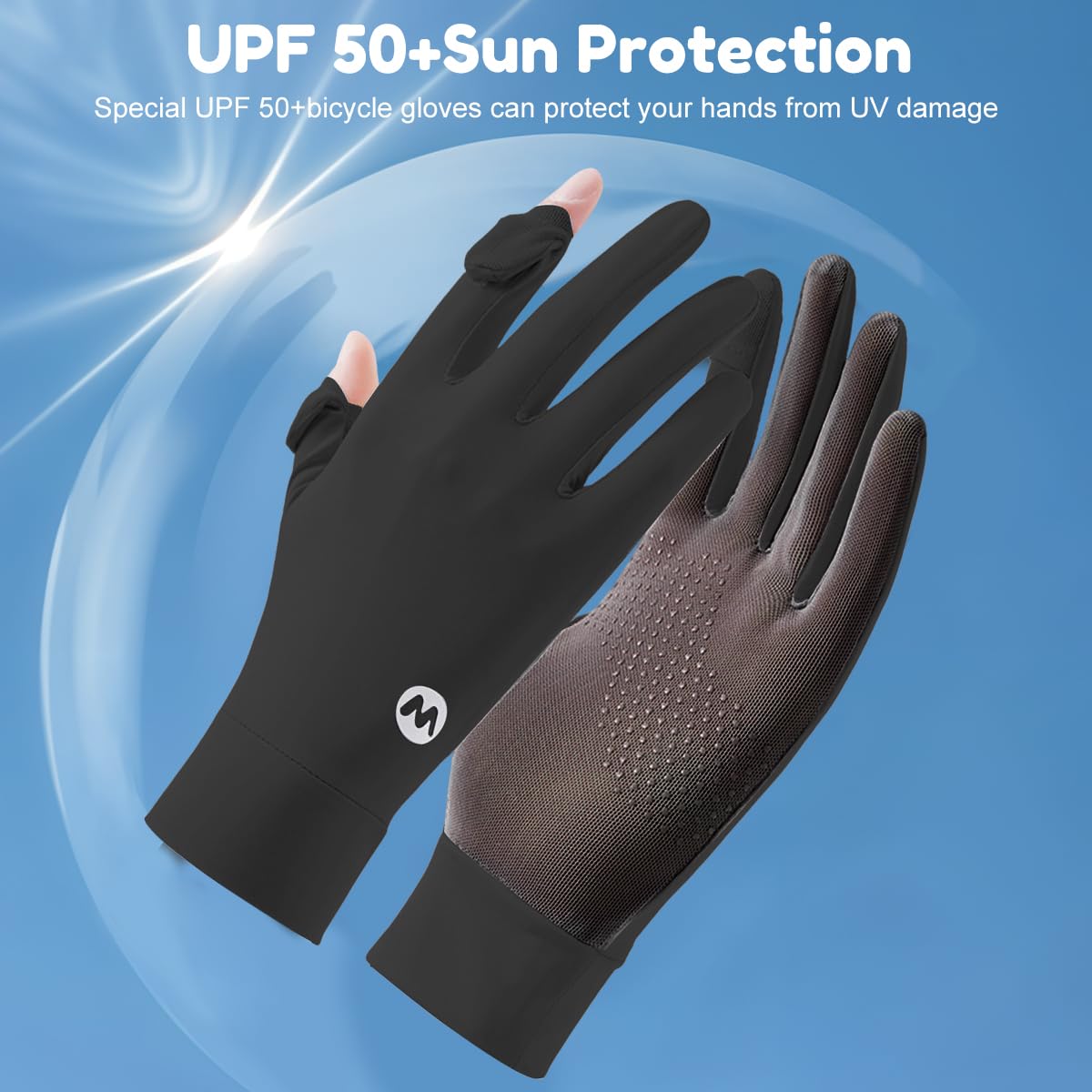 SANNIDHI Hand Gloves for Women with UPF 50+ Ice Silk Breathable Mesh | Sun Protection 2PCS