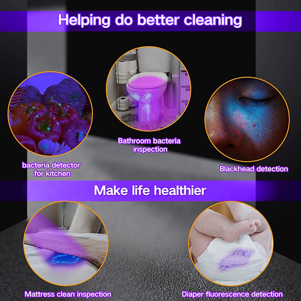 Qpets UV Light Torch for Pet Stain Detection with 21 LEDs 395nm Flashlight | 3PCS