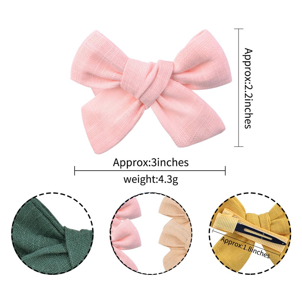 PALAY Bow Hair Clips for Girls Kids with 2 Inch Alligator Clips in 5 Color Combo Set