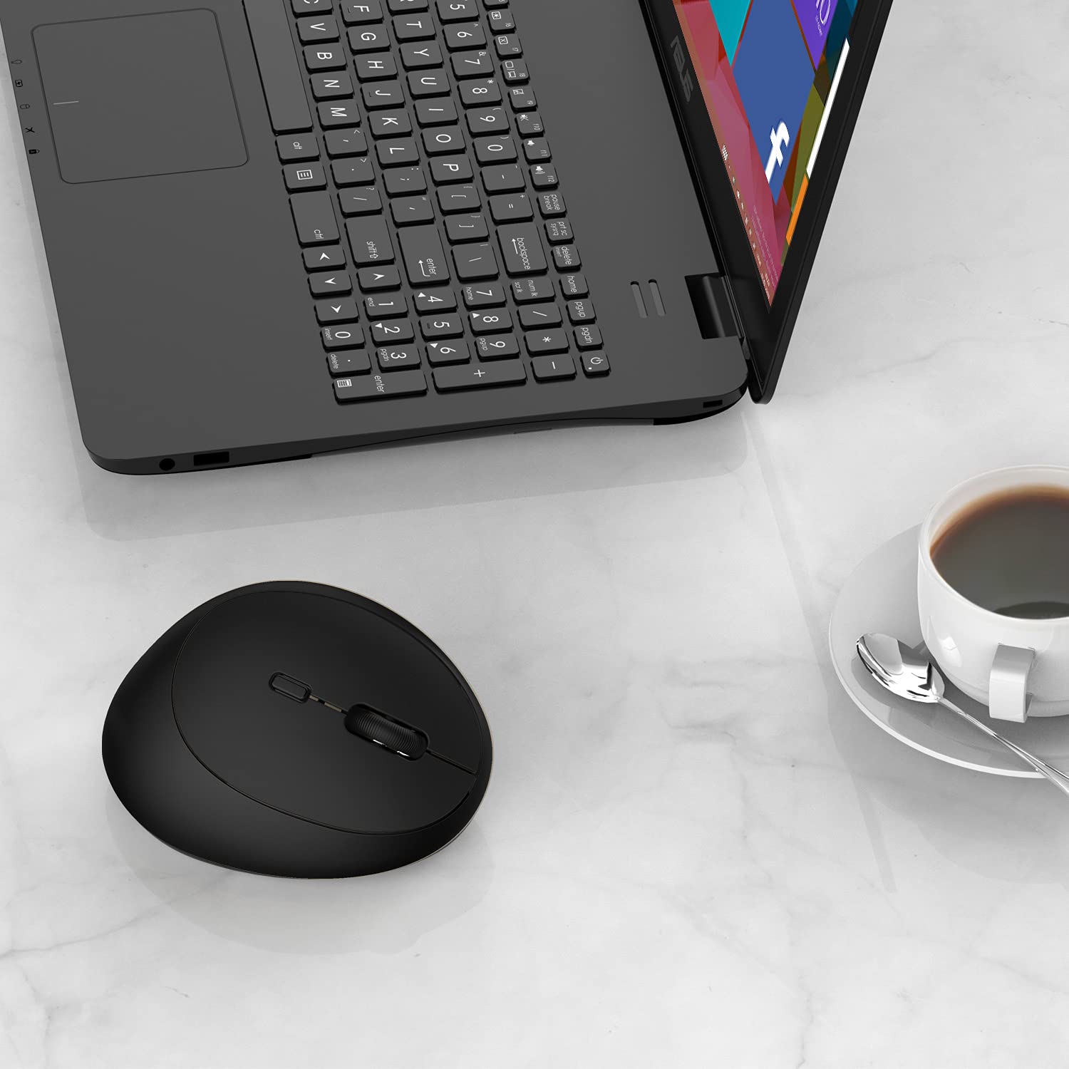 Verilux Wireless Vertical Mouse with Ergonomic Rechargeable Design for Small Hands | Reduce Wrist Pain