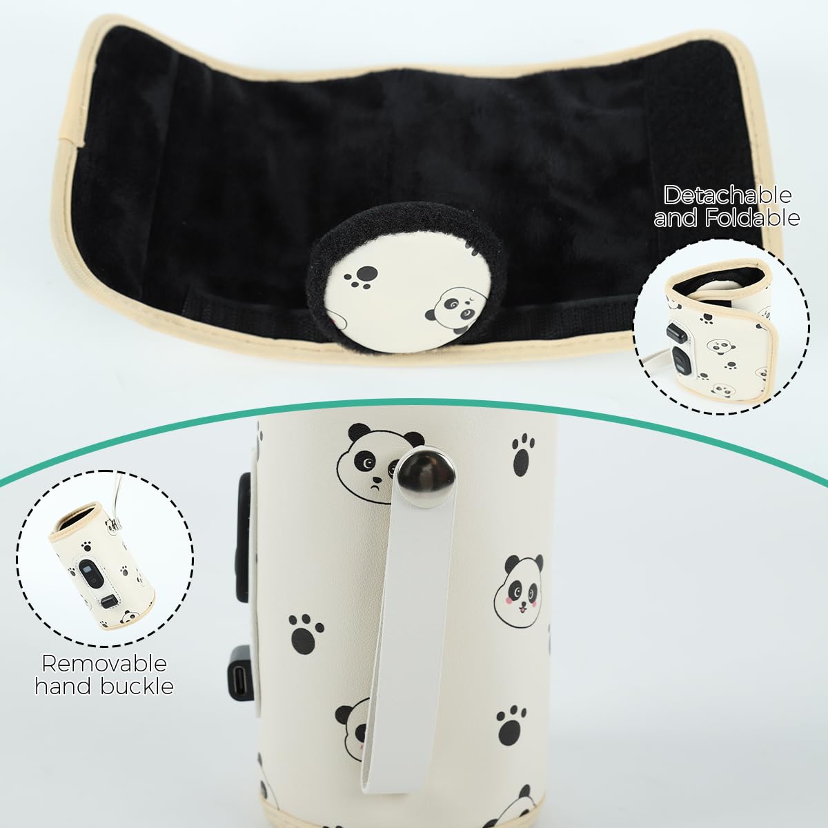 SNOWIE SOFT Milk Bottle Warmer Sleeve with 21 Temperature Settings and LCD Display | USB Heating Wrap for Baby Feeding