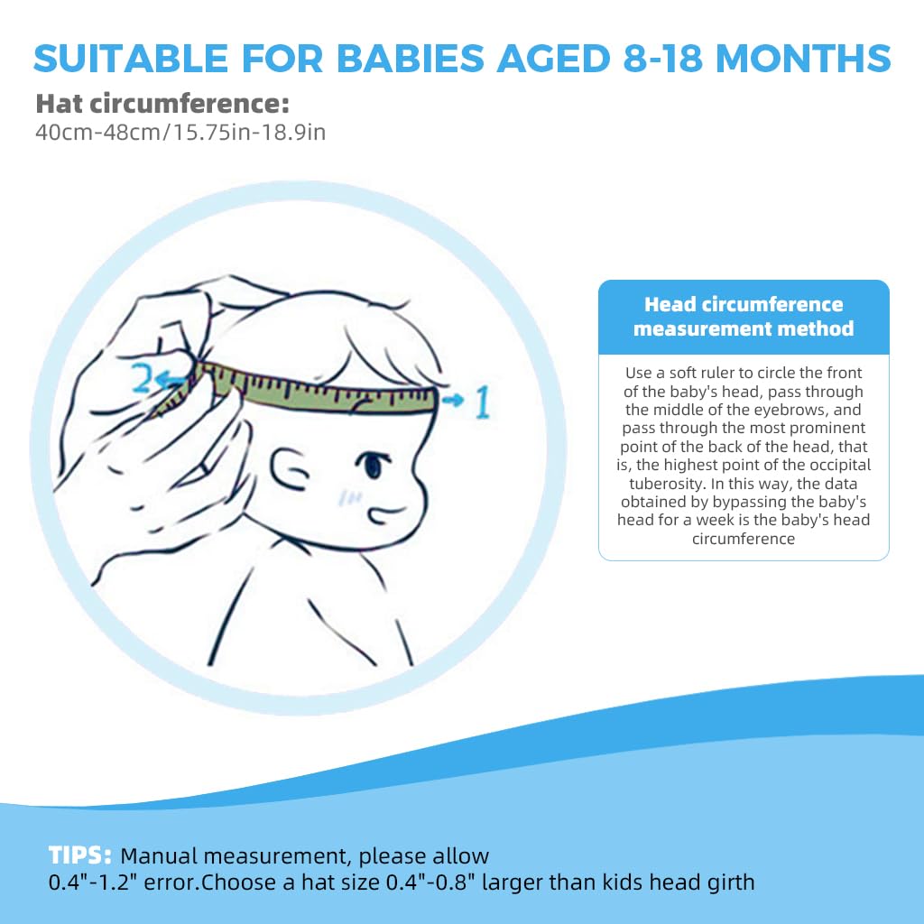 SNOWIE SOFT Baby Cap for Girls featuring Stretchy Chin Strap and Breathable Cotton Sky Blue | Fits 3–12 Months 42–44cm